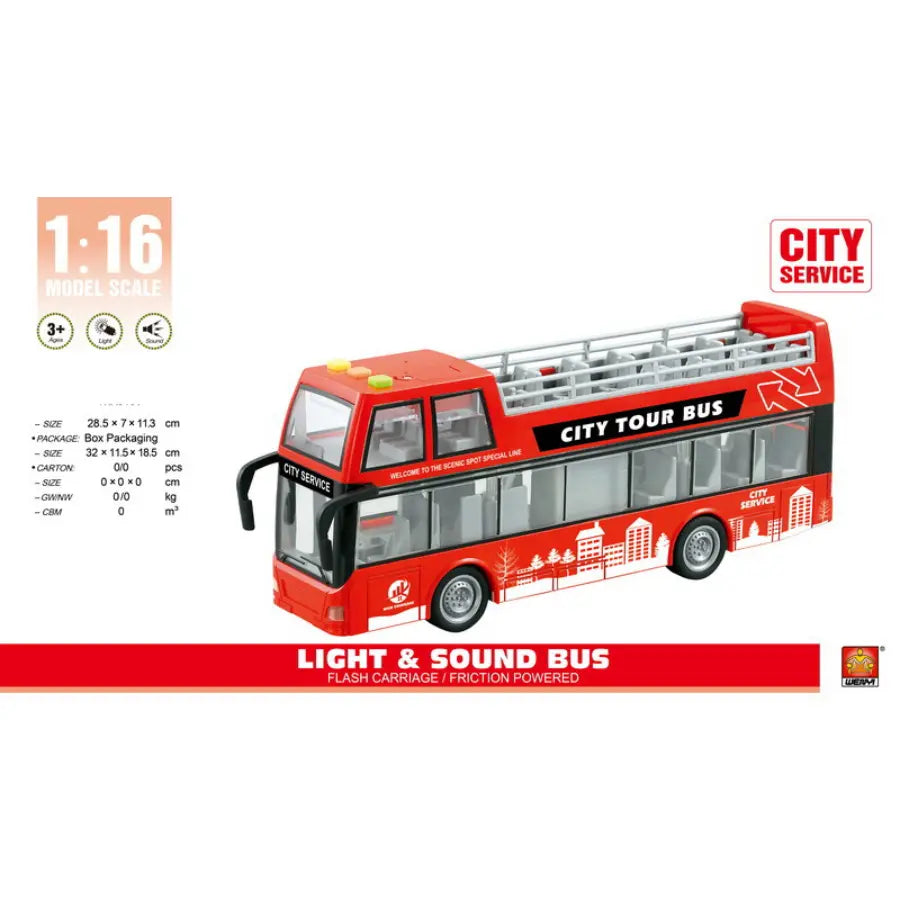 Double Decker Bus Toy with Lights and Sounds for Kids