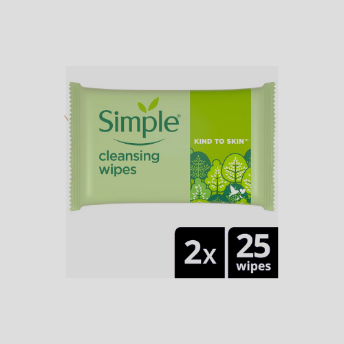 Simple Biodegradable Cleansing Wipes 2* 25 Pack - Pure & Gentle Clean