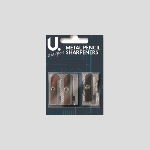 Metal Pencil Sharpeners – Pack of 2, 11.5 x 6.5 x 1.5cm for Precise Sharpening