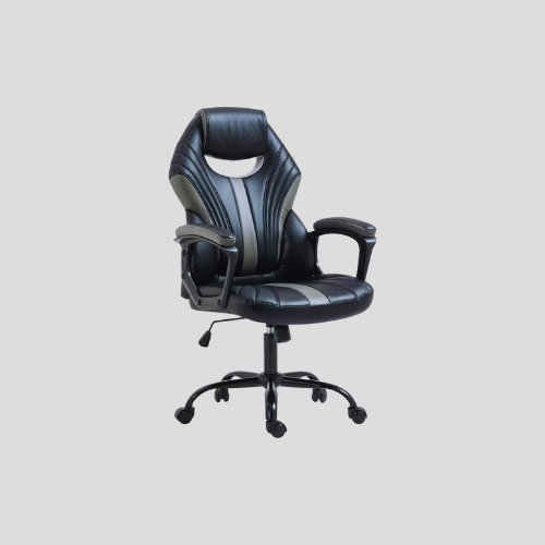 Gaming Chair with Armrests - Ergonomic Black & Grey Gamer Chair for Ultimate Comfort - Only £77.99