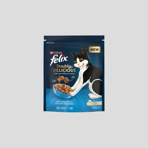 Felix Doubly Delicious Dry Cat Food: Salmon & Vegetables 750g