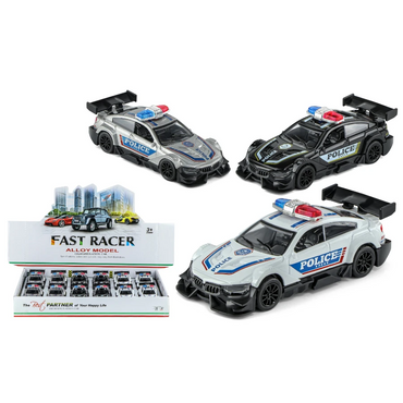 Alloy police car pull-back model (12 pieces) 1:|36