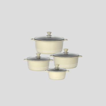 Laria Non-Stick Die-Cast Stockpot Pan Set – 4 Pieces